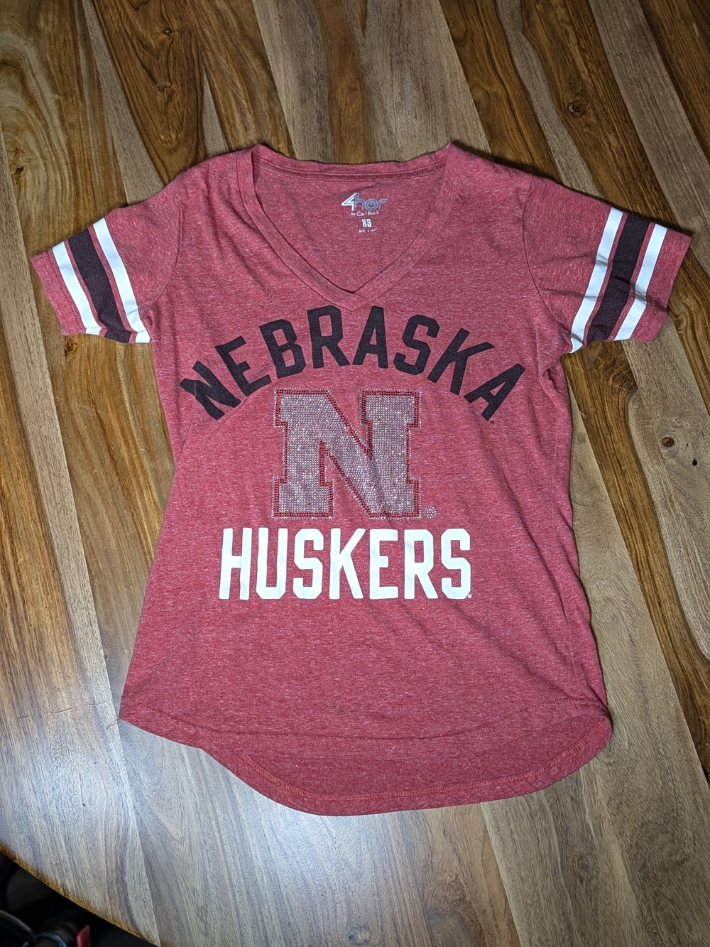 Nebraska Huskers Women's Red V-Neck Game Tee